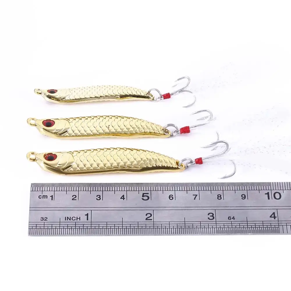 HENGJIA 1px Рыбалка biats металлическая блесна, приманка, приманка 10/15/20g металлической приманки серебро/золото ложки рыболовные приманки 8#/6# крюк металлической рыболовной снасти