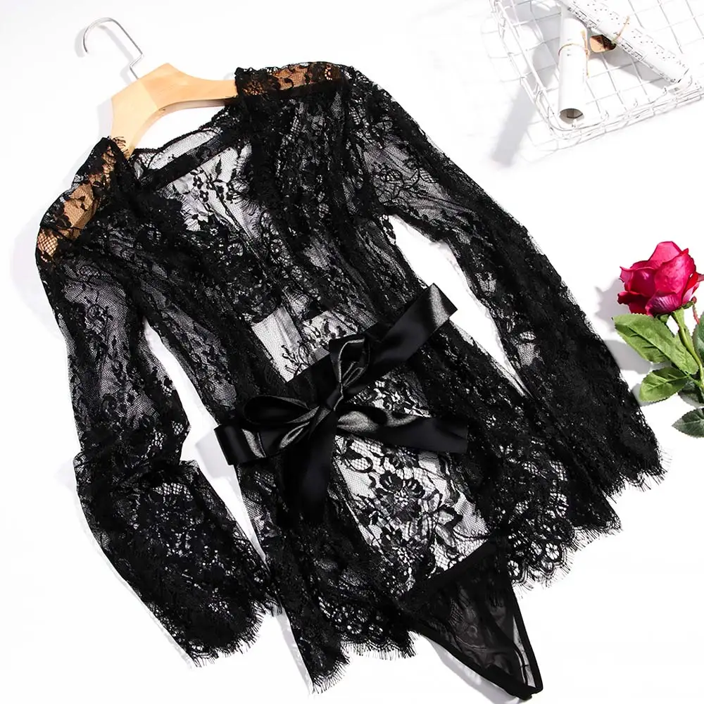 Горячее женское сексуальное белье Babydoll Ночное нижнее кружевной открытый