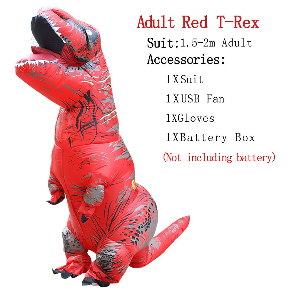 Adult-Red T-REX талисман надувной костюм на День Благодарения Рождество взрослых детей Аниме Косплей динозавр животных комбинезон подарок Disfraz - Цвет: Adult-Red