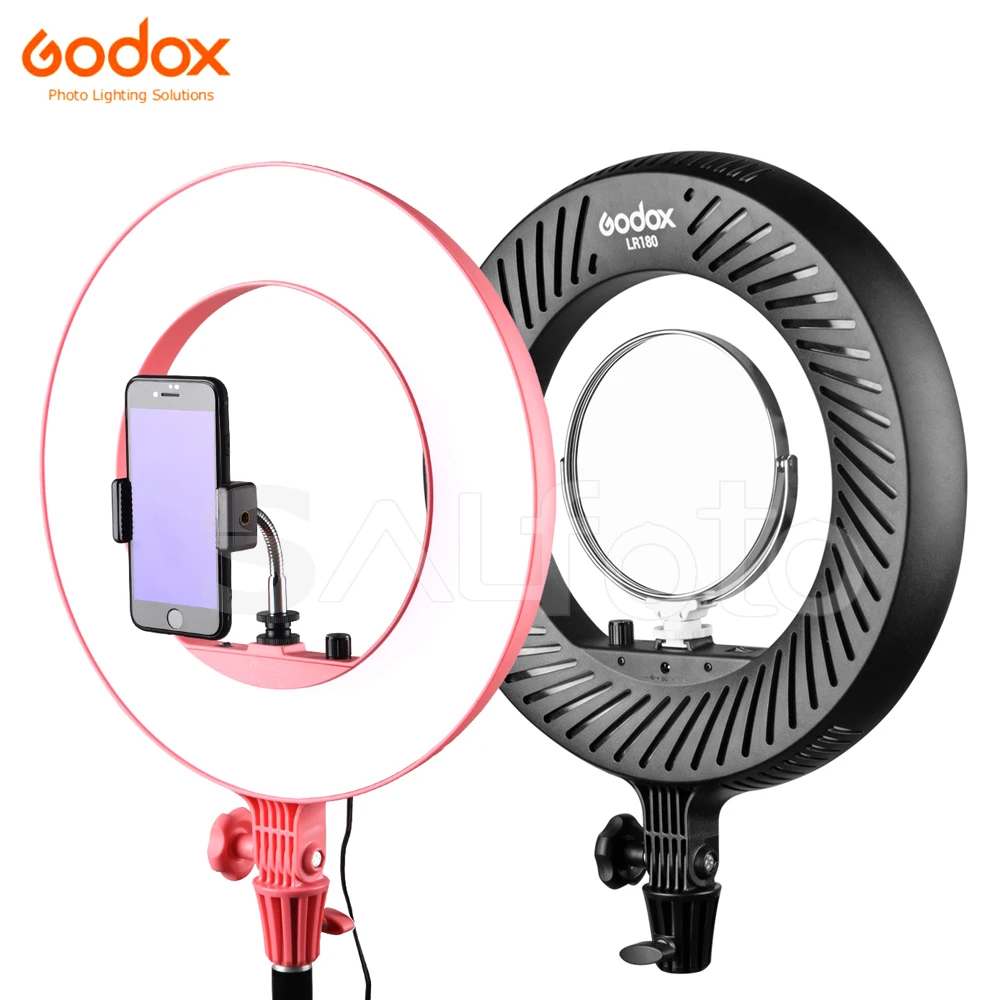 

Godox LR180 Ring Led Light + Power Adapter Phone Holder 27W Studio Video Selfie Makeup Beauty Fill Lighting for Live Shooting