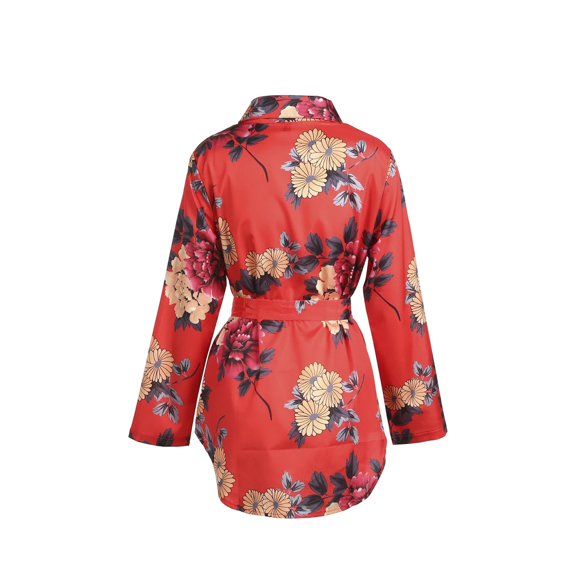 Женское облегающее платье мини с длинным рукавом и цветочным принтом|Женские