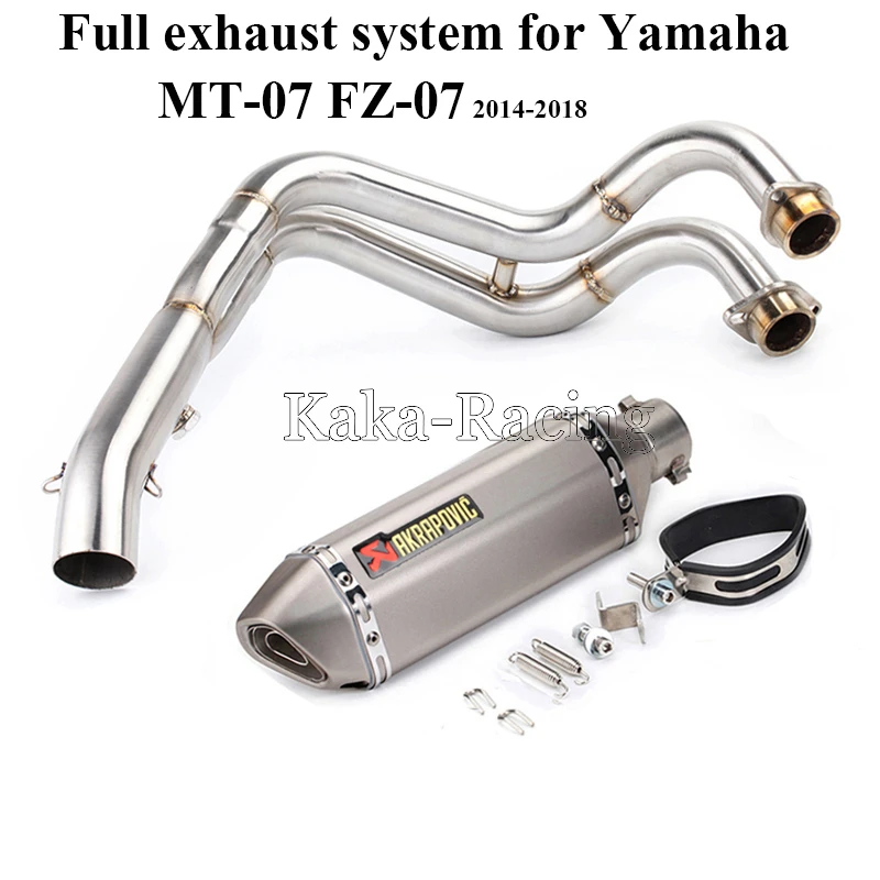 MT07 moto rcycle Akrapovic выхлопной глушитель мото полная система скольжения для Yamaha mt 07 FZ