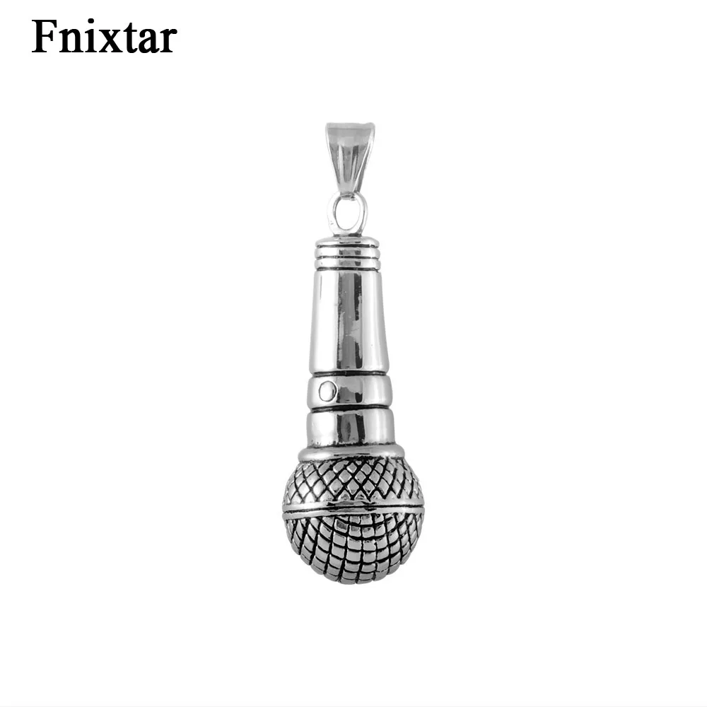 Fnixtar высокое качество Нержавеющая сталь микрофон кулон для Для мужчин Jewelry Кулон