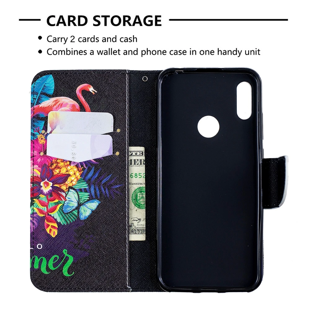 Etui huawei Y6 Y7 2019 чехол Prime в форме единорога панда кожаный СПС принципиально Y7Prime Y6Prime