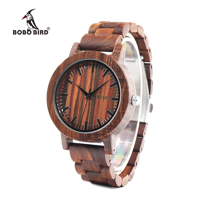 Бобо птица WM10 деревянный Часы красный сандал случае Весы циферблат redwood группа