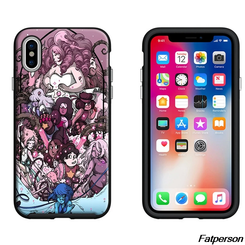 Черный мягкий силиконовый чехол Steven Universe из ТПУ для Apple iPhone X10 8plus 7 7plus 6s 6plus 5 5S SE |