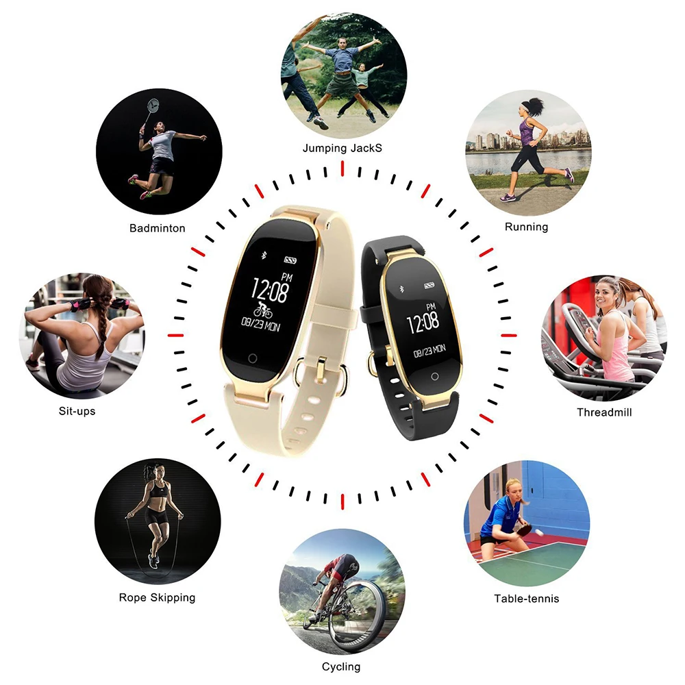 Maxinrytec Smartwrist S3 для модных женщин и девушек, умные часы IP67, водонепроницаемые, Bluetooth, умные часы, трекер сердечного ритма