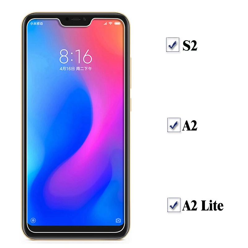 Закаленное стекло для Xiaomi Mi A2 Lite 2 шт. Защитная пленка экрана Redmi S2 Ksiomi My A2Lite S A 2A