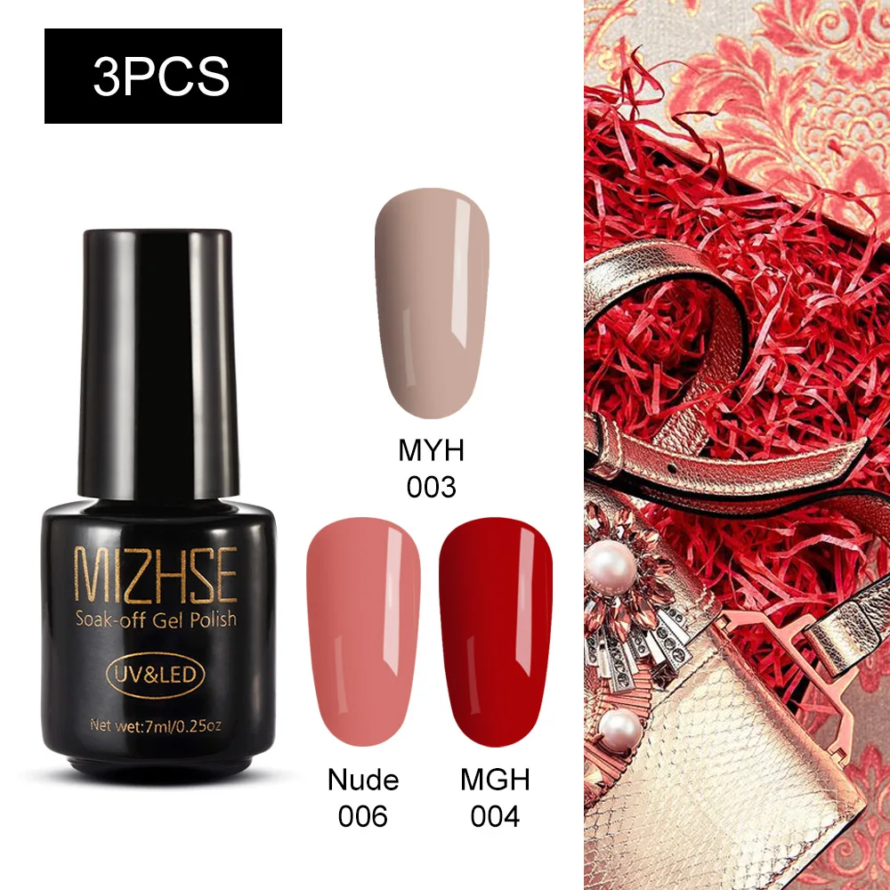 MC-3GELS-03 Набор гель-лака для ногтей MIZHSE, 3 шт., для маникюра, УФ-Гель-лак, светодиодный, профессиональный, все для лака, инструменты для маникюра, набор для салона - Цвет: MC-3GELS-03