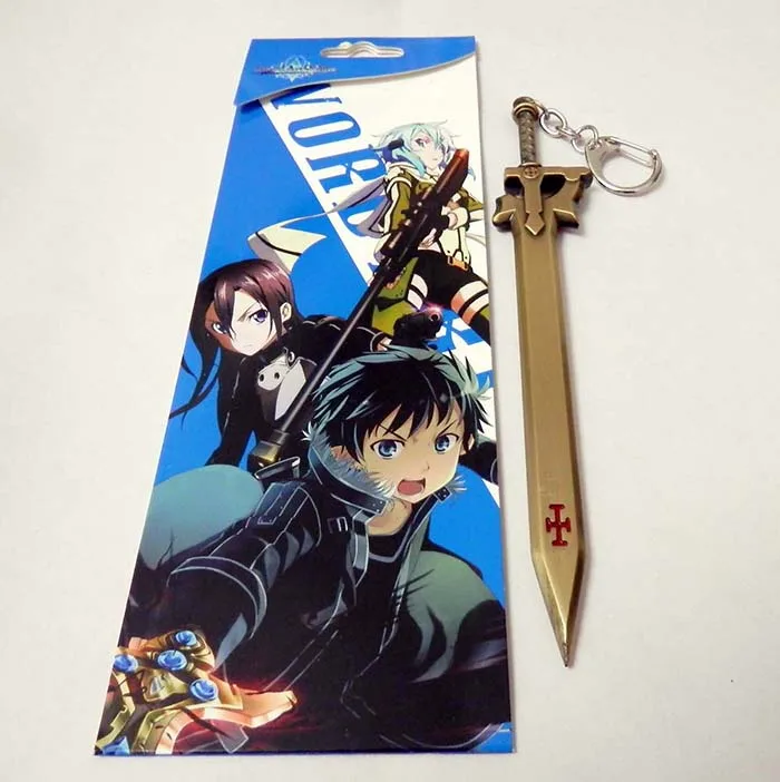 Оптовый Меч Art Online SAO Kirigaya Kazuto Kirito yki Asuna брелок для косплея черный ключей кукла