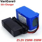 Аккумулятор VariCore 18650, 24 В, 6 А ч, 6S3P, 25,2 в, литиевый аккумулятор для электрического велосипеда, мопеда, литий-ионного аккумулятора + зарядное устройство 1 А