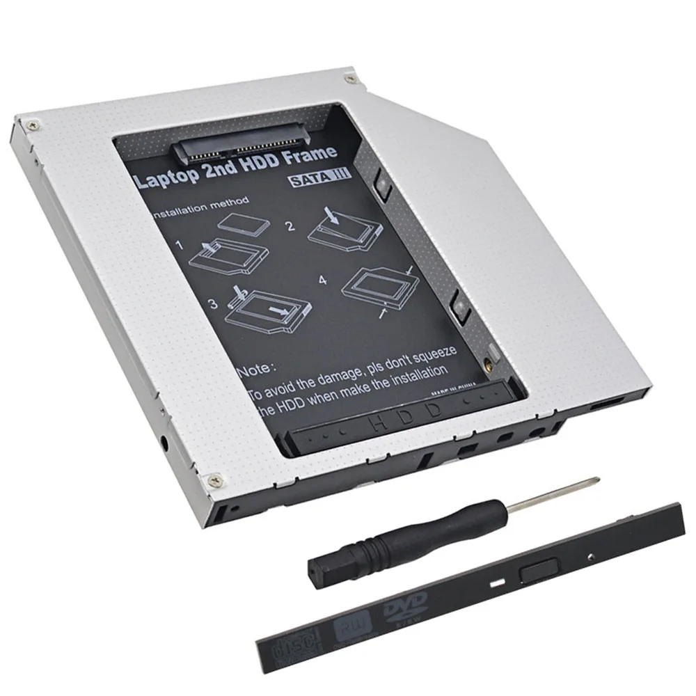 Высокое качество Универсальный 9 5 мм SATA 3 0 2nd HDD Caddy для 2 &quotкорпус SSD жесткий диск