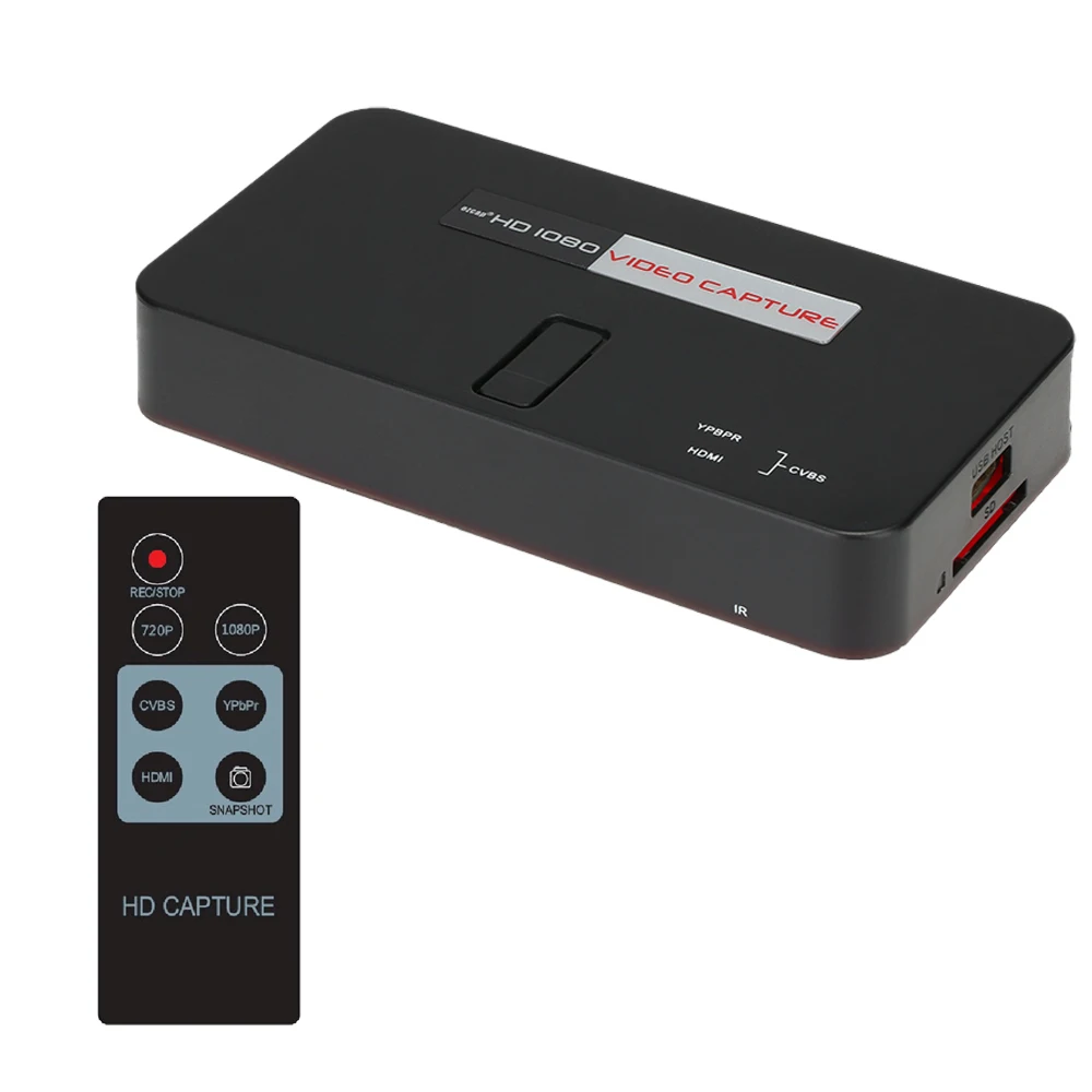 1080P HD видео игра захвата компонент/композитный рекордер в USB диск SD карта для Blue ray