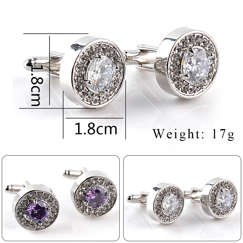 Запонки с кристаллами циркония для мужчин и женщин|Зажимы галстука запонки| |