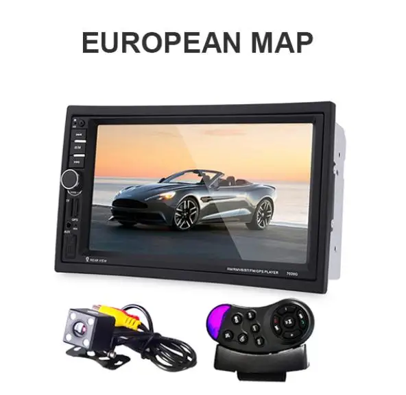 European Map Zeepin 7020G 7 дюймов 1080P Автомобильный аудио плеер MP5 плеер с европейской картой поддержка Bluetooth Вызов gps навигация камера заднего вида - Цвет: European Map