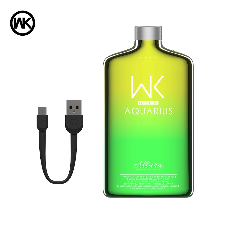 Green WK power Bank 10000 мАч 2 USB Портативная зарядка внешняя батарея для мобильного телефона 10000 мАч для зарядного устройства 18650 Xiaomi iPhone huawei - Цвет: Green