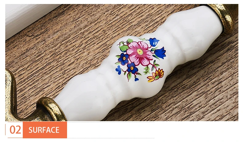 Античные бронзовые керамические ручки для шкафов из цинкового сплава ручки для ящиков, дверная ручка для шкафа, европейская Мебельная ручка