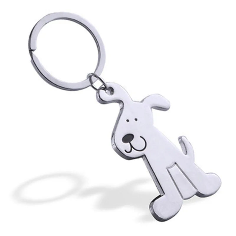 

2018 creative metal glossy dog keychain Fashion personality simulation pet dog key chain Men and women jewelry