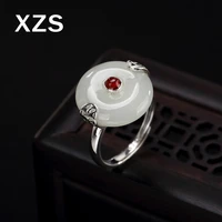 100 genuine s925 sterling silver chinese style hand made hetian jade rings women luxury valentines day gift jewelry jzcn 18006