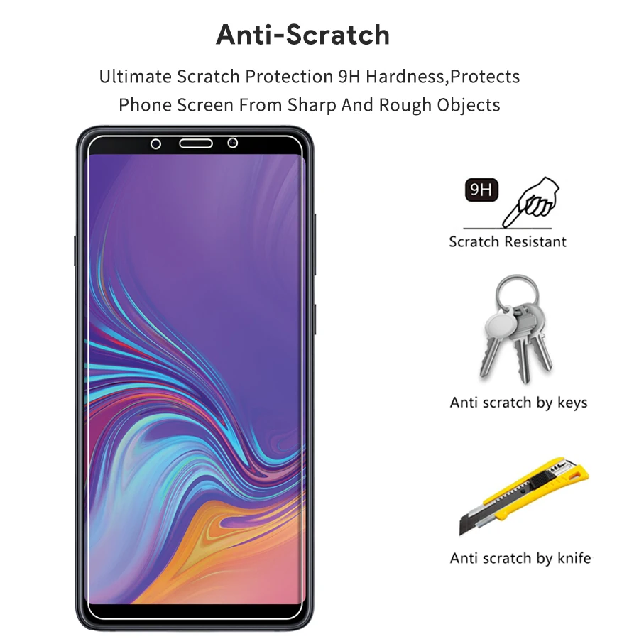 500 шт. 2.5D Закаленное стекло против царапин для Samsung A90 A80 A70 A60 A50 A40 A40S A30 A20 A20E A10