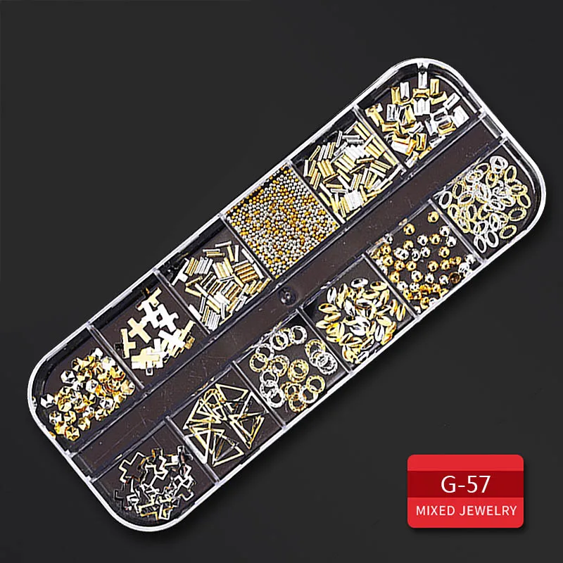 G-057 ROHWXY все виды сплав для дизайна ногтей Стразы для нейл-арта украшения драгоценный камень с плоской задней частью DIY хрустальные подвески для ногтей алмазные украшения - Цвет: G-057