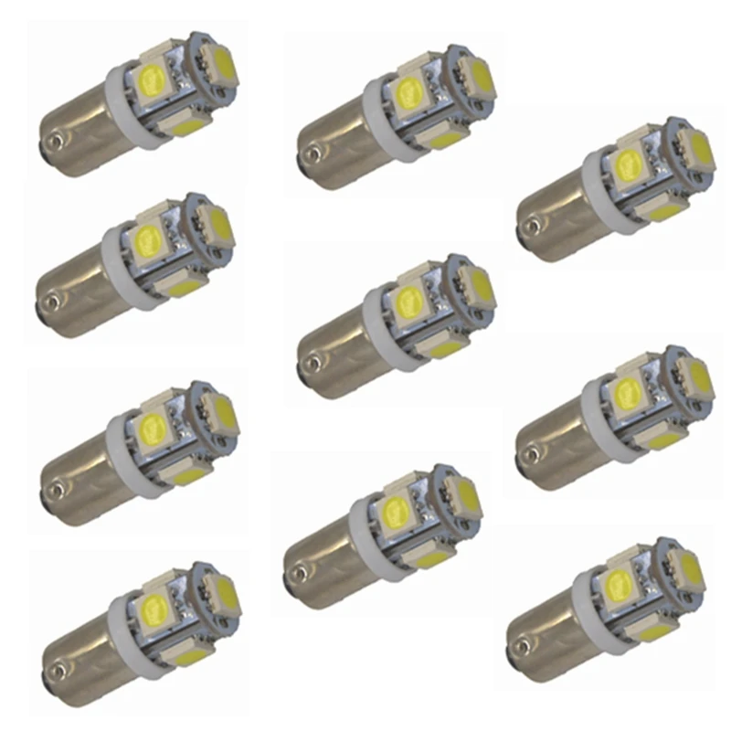 10 шт. BA9S 5 SMD 5050 LED автомобильные лампы для фар DC 12 В белый T4W 64111 182 1445 автомобильная