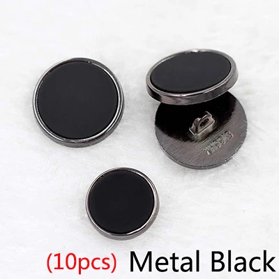 Metal Black Meetee 10/30 шт 15-30 мм металлический Пластик кнопки плоское зеркало куртка Декор Пуговицами DIY Костюмы Швейные Ремесло AccessoriesCN018 - Цвет: Metal Black