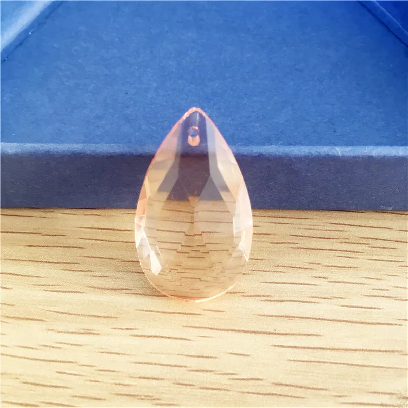 Горячая/вода розовый 38 мм стеклянный Ограненный миндаль хрустальный шар призма