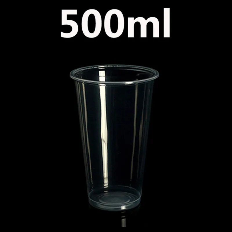 only cup 500 шт 90 Калибр прозрачная одноразовая пластиковая чашка вечерние на день рождения свадебные холодные напитки сок, Кофе Молоко для чая и других напитков чашки - Цвет: only cup