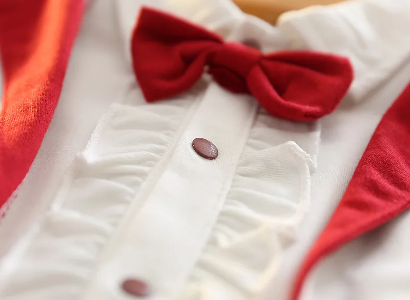 NNW/летние Крестильные костюмы с короткими рукавами и галстуком-бабочкой для