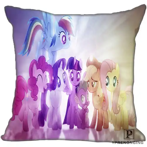 Pillowcase Для наращивания с лучшими продажами с рисунком из мультфильма «Мой Маленький Пони»(1) Подушка Чехол Спальня дома квадратная Наволочка на молнии(с одной стороны)#190404-01-173 - Цвет: Pillowcase