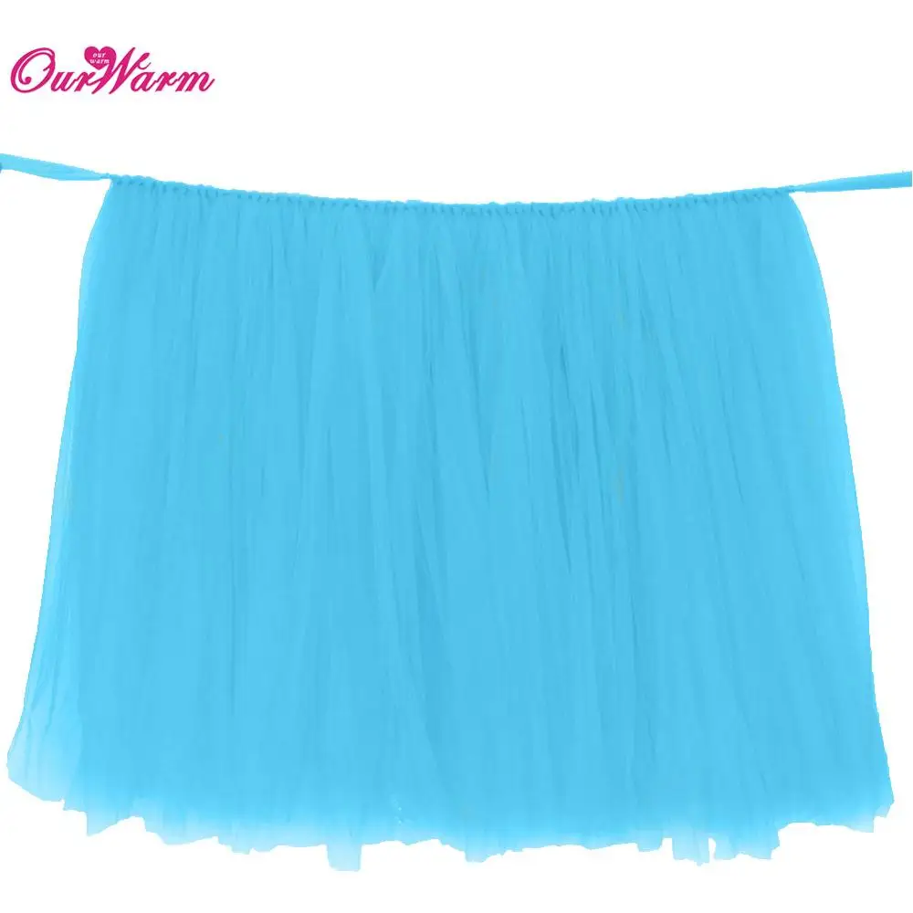 Aqua Blue Ourwarm 10 шт. DIY Юбки для столов ing настроить ручной работы Тюль Туту Юбки для столов Свадебные украшения Baby Shower вечеринок розовый - Цвет: Aqua Blue