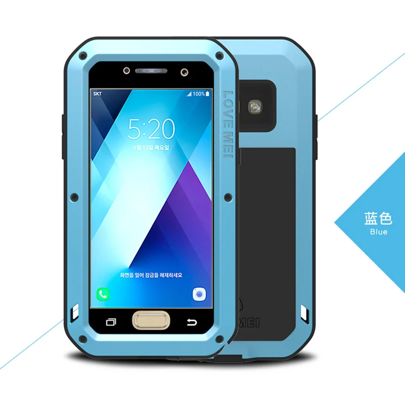 

LOVEMEI Dirt-resistant Anti-knock Metal Aluminum Case with Gorilla Glass for Sumsang Galaxy A3(2017) A3200 Heavy Duty Protection