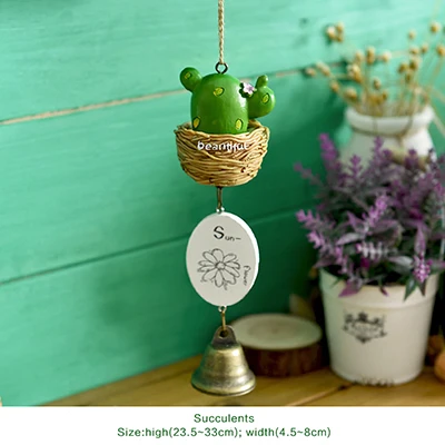 DIY Totoro wind chime, детское украшение для дома, милая Девичья комната, украшение для дома, колокольчик, подвеска, подарок на день рождения, смола, животный колокольчик s - Цвет: xianrenzhang