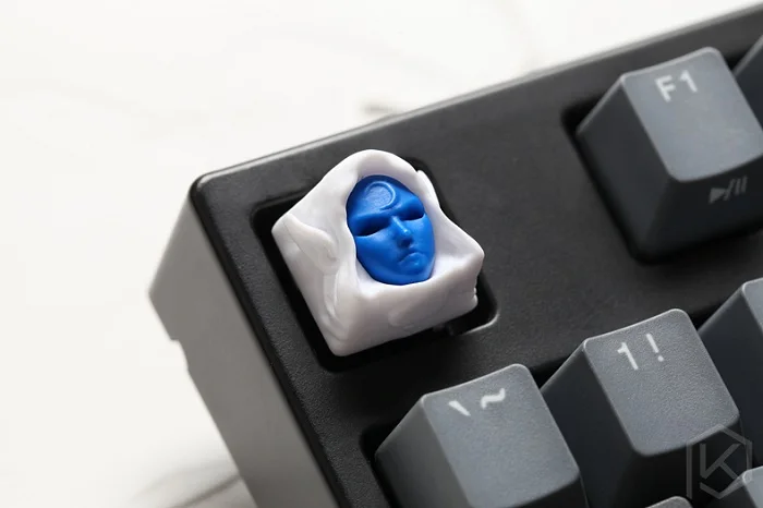 Blue-White x1 Groupbuy Боб пики ручной работы смолы Artisan черный красный фиолетовый синий колпачки Новинка для пользовательских механических клавиатуры - Цвет: Blue-White x1