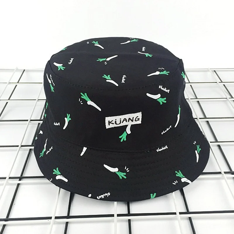 Fashion Panama Bucket Hat Men Women Double Sided Summer Bucket Cap Banana Print Yellow Hat Bob Hat Hip Hop Gorros Fisherman Hat