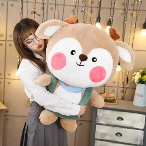 Мультяшная кукла с оленем плюшевая игрушка подушка Сика для пар милая большого