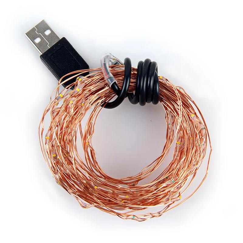 USB СВЕТОДИОДНЫЙ светильник 10 м водонепроницаемая светодиодная медная проволока