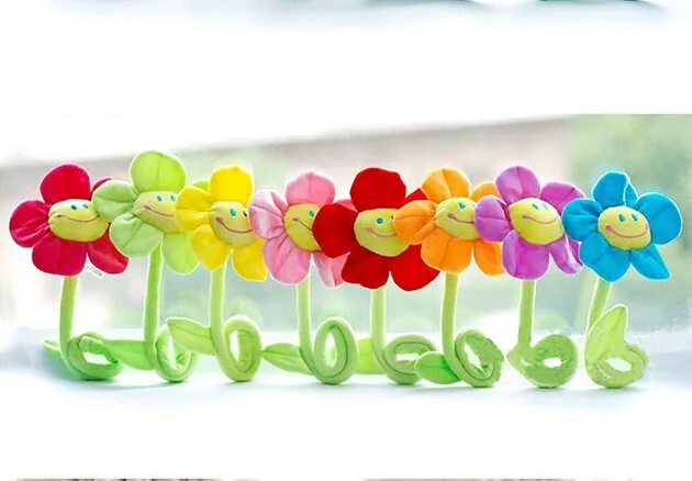 8 sunflower Подвесная игрушка для детской кроватки 8 шт./лот Роза подсолнухи мягкие растения украшение детской комнаты кровать искусственный цветок для декоративная застежка для занавески - Цвет: 8 sunflower