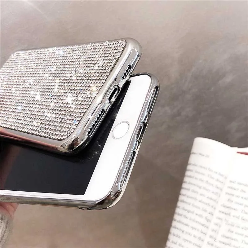 JIBAN New Luxury Rhinestone Phone Case for Iphone X Mobile Shell XR Trendy XS XSMAX 7P 6 6s Soft 8plus |