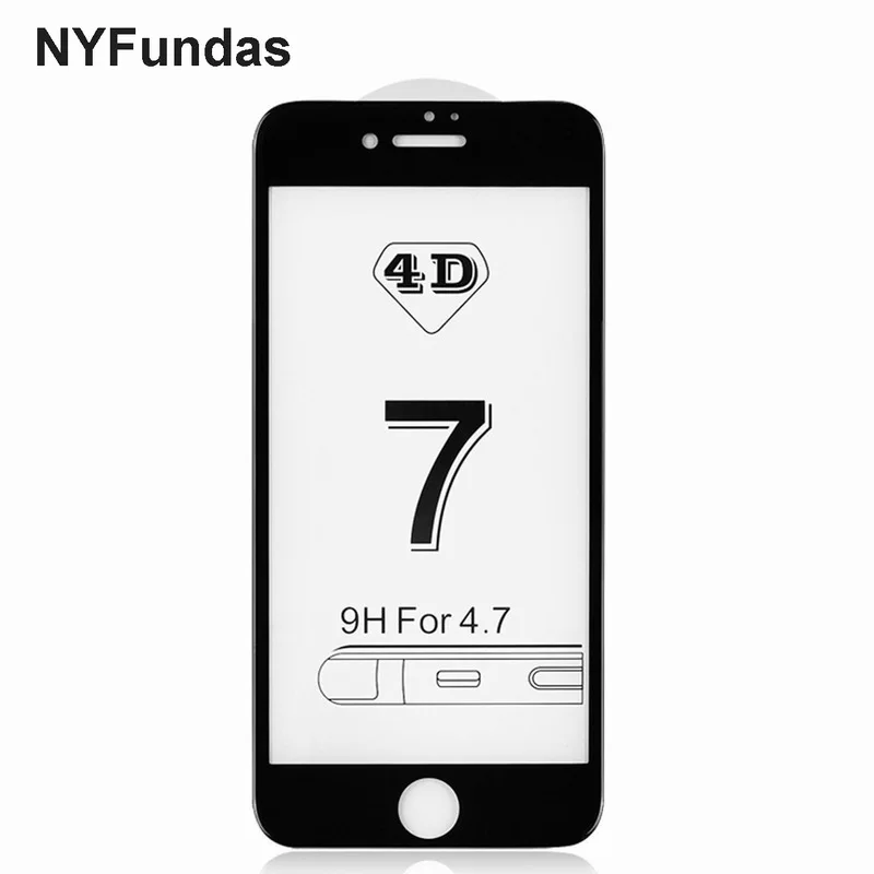 Закаленное стекло для защиты экрана NYFundas 4D изогнутая 9H Защитная пленка iPhone 7 Plus 8X10