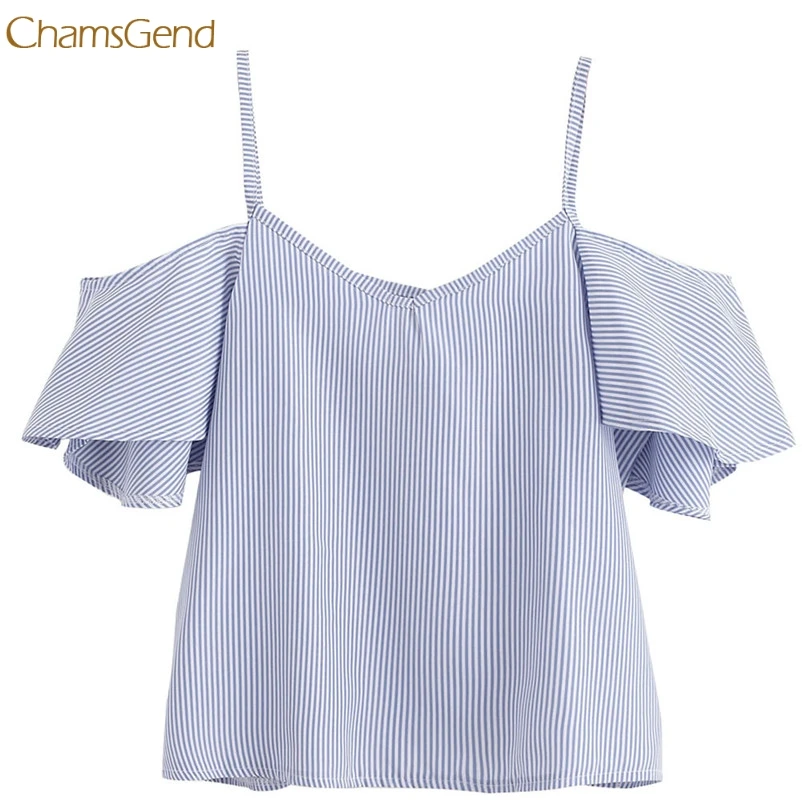 Женская шифоновая блузка без рукавов CHAMSGEND элегантная винтажная с рюшами подарки