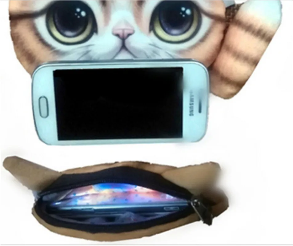 Новый милый кошелек для монет компактный телефона на молнии с 3D рисунком | Багаж и