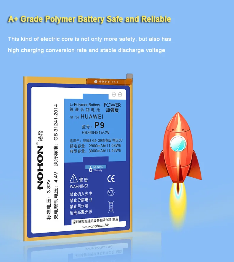 Аккумулятор NOHON HB366481ECW для P8 P9 Lite Honor 6 7 8 5C 4X 7i/P10 Lite/P20 Lite/Y6 II Y6II инструменты для замены телефона