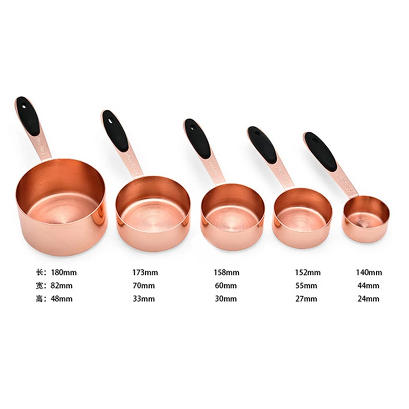 5 шт./компл. мерный стаканчик из нержавеющей стали розового золота DIY кофейная