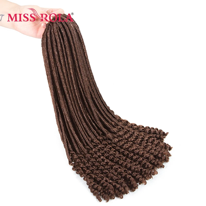 Miss Rola Faux locs Curly вязанные крючком косички волосы 30# Kanekalon низкотемпературное волокно 18 дюймов синтетические плетеные волосы для наращивания 5 шт