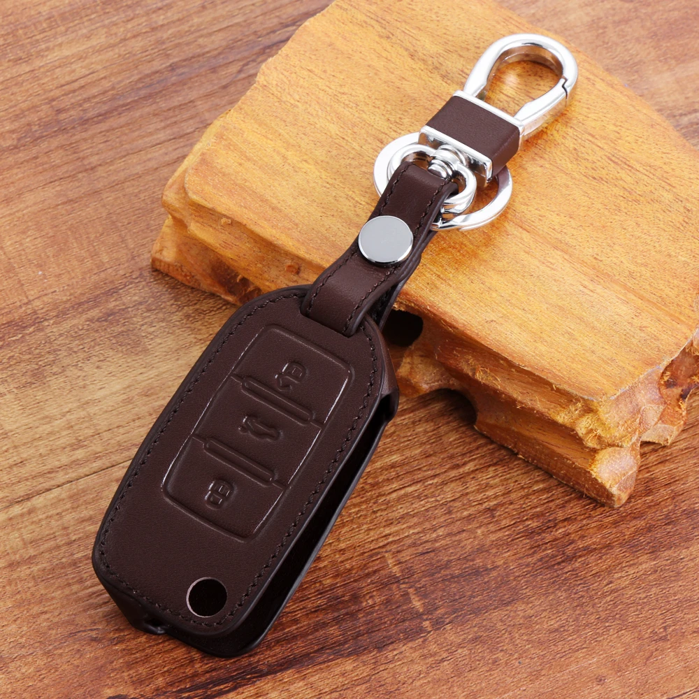 Новый дизайн чехол для автомобильного ключа из натуральной кожи Skoda Octavia A4 A5 Fabia