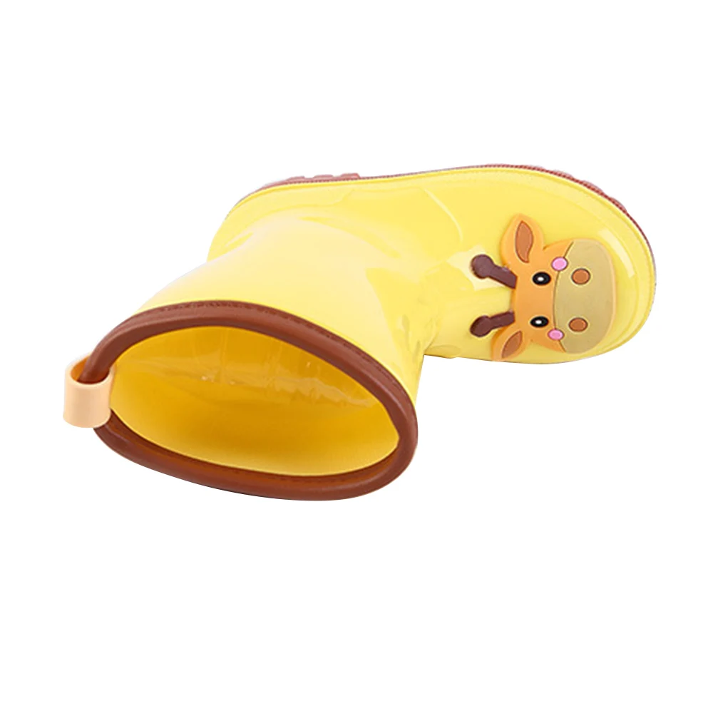 New 2019 Children's Rain Boots Cartoon PVC Waterproof Non-slip Shoes Blueand Yellow |