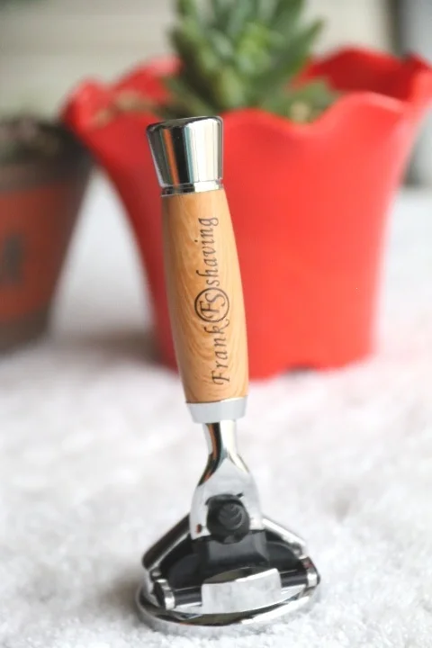 Frank shave Mach 3 Razor ручка из искусственного Букового дерева + бесплатная подставка для