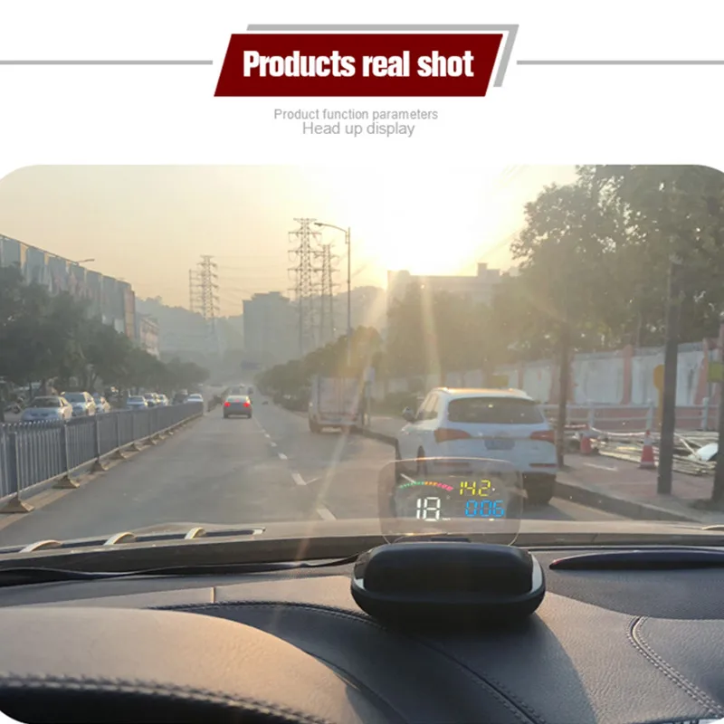 Автомобильный дисплей GEYUREN C800 hud obd2 универсальный цифровой GPS спидометр лобовое
